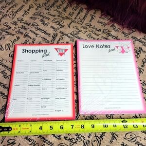 Journals Unlimited lot of 2 jumbo shopping pad & Love Notes